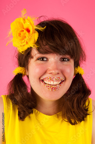 Photo: Sweet girl with candy lips Sweet girl with candy lips