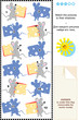 Match to shadow visual puzzle - mice and cheese