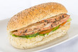 Chargrill Chicken & Salad Sandwich on a white background