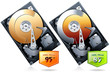 Hard disk drive HDD with price badge vector