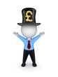 3d person with sign of pound sterling.