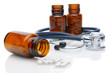 Medicine Bottles and Stethoscope