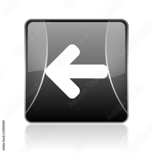 Illustration: arrow left black square web glossy icon arrow left black square web glossy icon