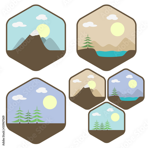 Vector: Landscape icon set Landscape icon set