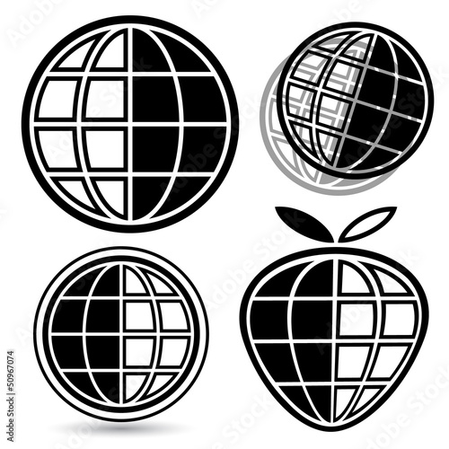 Vector: Globe logo set Globe logo set