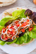  Kebab - grilled meat, bread and vegetables