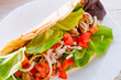  Kebab - grilled meat, bread and vegetables