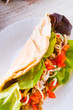  Kebab - grilled meat, bread and vegetables