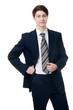 Foto: The businessman in a business suit on white background The businessman in a business suit on white background