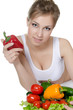 Foto: Beautiful girl with vegetables Beautiful girl with vegetables