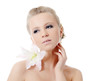 The beautiful woman with lily flower