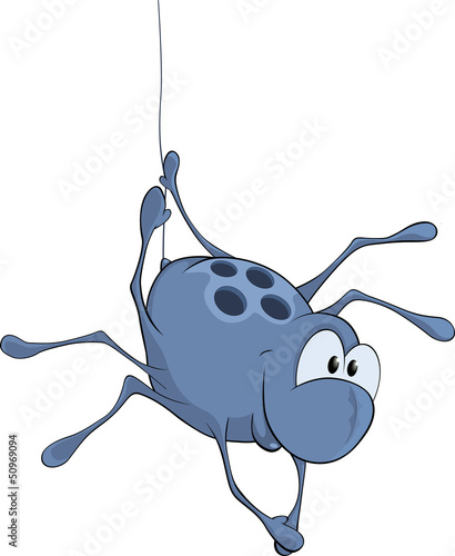 Vector: Blue spider. Cartoon Blue spider. Cartoon