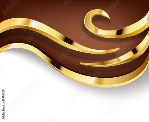 Vector: chocolate background with golden swirls chocolate background with golden swirls