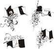 Flags with french royal Bourbon lilies