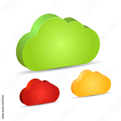 Vector: Vector 3d clouds set Vector 3d clouds set