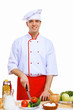 Young cook preparing food