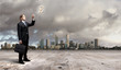 Businessman and cityscape