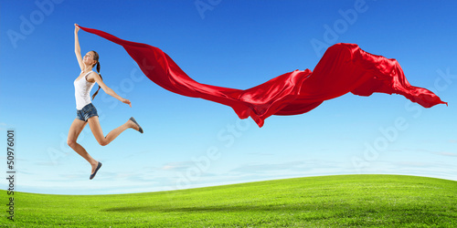 Photo: Modern style dancer against blue sky Modern style dancer against blue sky