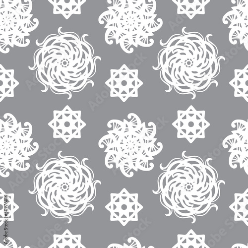 Vector: Gray abstract floral seamless pattern Gray abstract floral seamless pattern