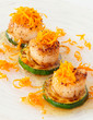 Pan fried scallops with citrus zest