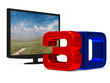 TV on white background. Isolated 3D image