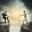 People pull the rope.