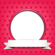 White circle with place for text or image on red background.