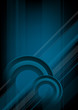 Abstract vertical blue background with circles.