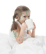 sick girl in white bed