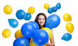 Happy girl with balloons
