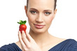 Pretty woman with strawberries