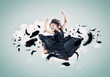 Young girl floating