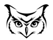 Head of horned owl. Vector illustration.