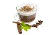Coffee with milk and cinnamon