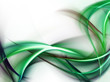 Abstract bright green waves on white background