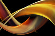 Abstract yellow waves on black background
