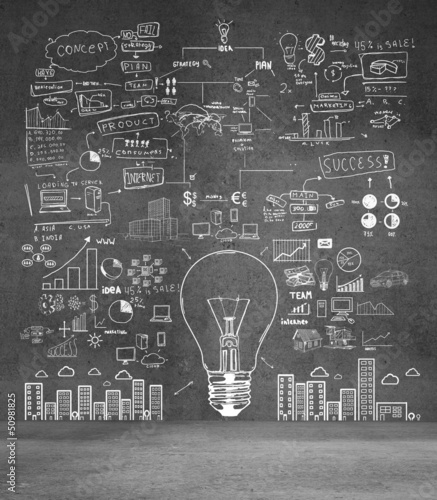 Illustration: drawing big global concept drawing big global concept