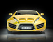 Yellow Sports Car On A Black B...