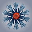 3d abstract organic flower snowflake star shape