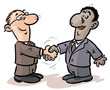 Vector: Handshake of businessmen from different nationalities. Handshake of businessmen from different nationalities.