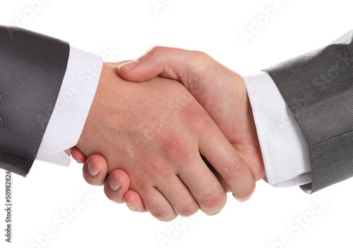 Photo: handshake isolated on white background handshake isolated on white background