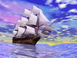 Old merchant ship - 3D render