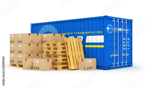 Illustration: Cargo, shipping and logistics concept Cargo, shipping and logistics concept