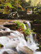 Small waterfall with bicycle