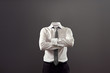 invisible man standing with folded arms