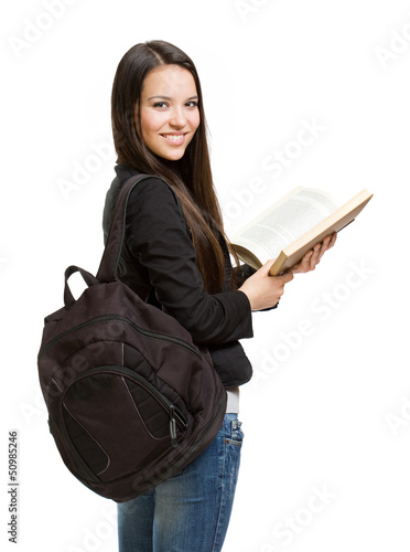 Photo: Confident young brunette student. Confident young brunette student.