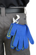 gloves and instruments in back pocket close-up