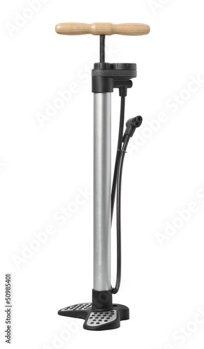 Photo: Floor pump isolated on white background Floor pump isolated on white background