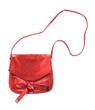 Red crackle metallized leather purse