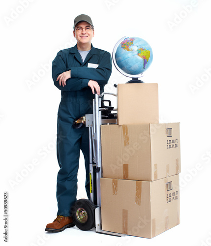 Photo: Delivery postman. Delivery postman.